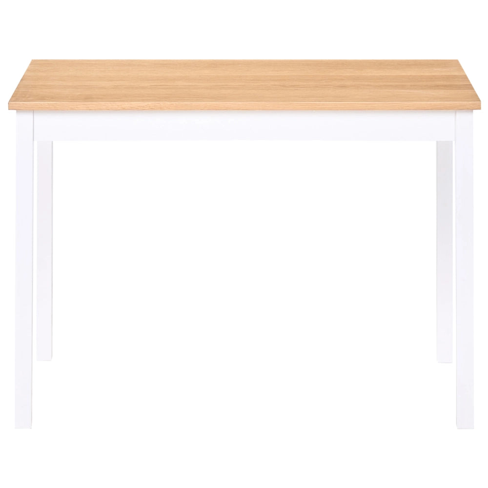 Tavolo da pranzo in MDF di rovere chiaro e pino bianco, 110 x 60 x 75 cm, con gambe in legno, tavolo da cucina in stile scandinavo