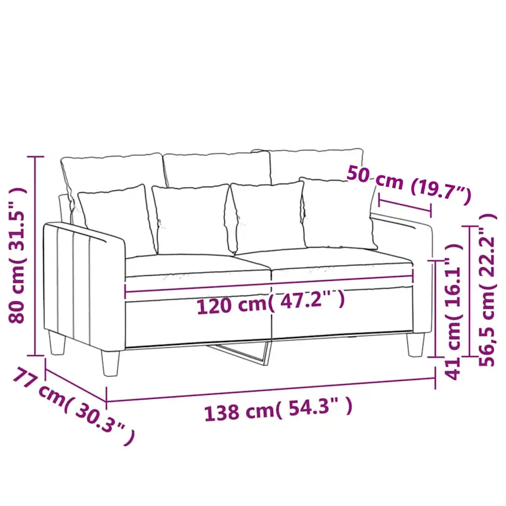 Divano a 2 Posti-Sofa 2 Posti marrone 120 cm in Velluto 698822