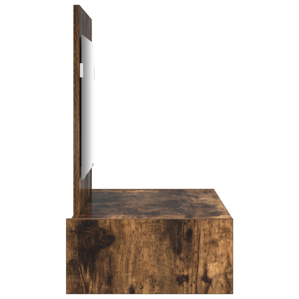 Tavolo da Toeletta Appeso al Muro Rovere Affumicato 83x40x70 cm