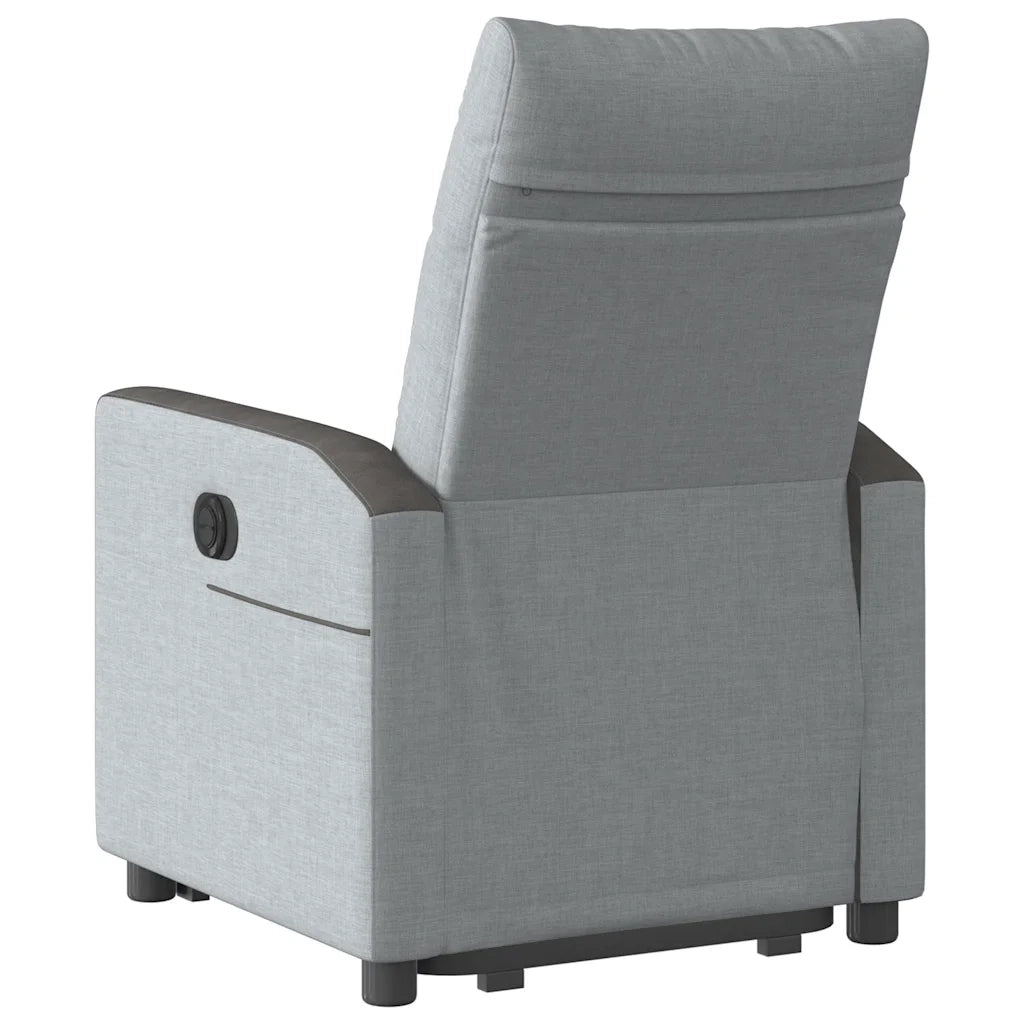 Divano Sedia-Poltrona Reclinante Alzapersona Elettrica Grigio Chiaro Tessuto 908196