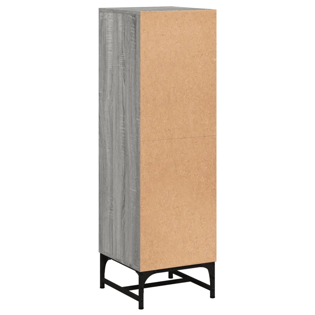 Credenza con Ante in Vetro Grigio Sonoma 35x37x120 cm 836565