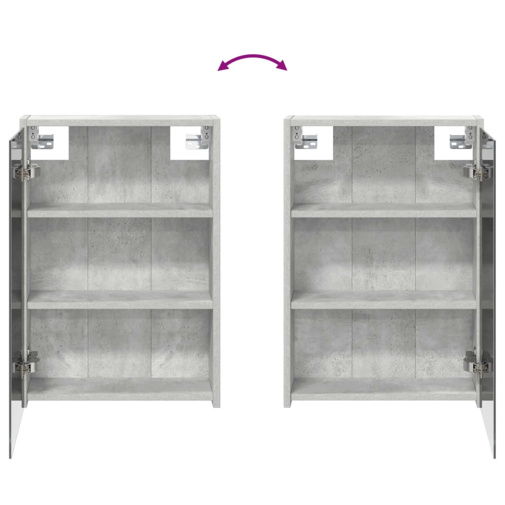 Mobiletto per specchio da bagno con lo scaffale Grigio cemento 889138