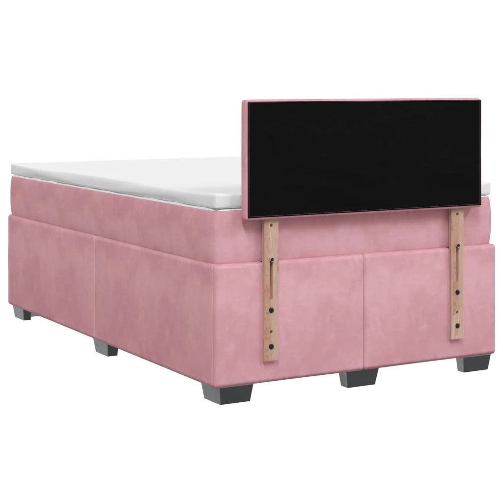 Letto con Box Spring, Materasso e LED Rosa 120 x 190 cm Velluto 3452149