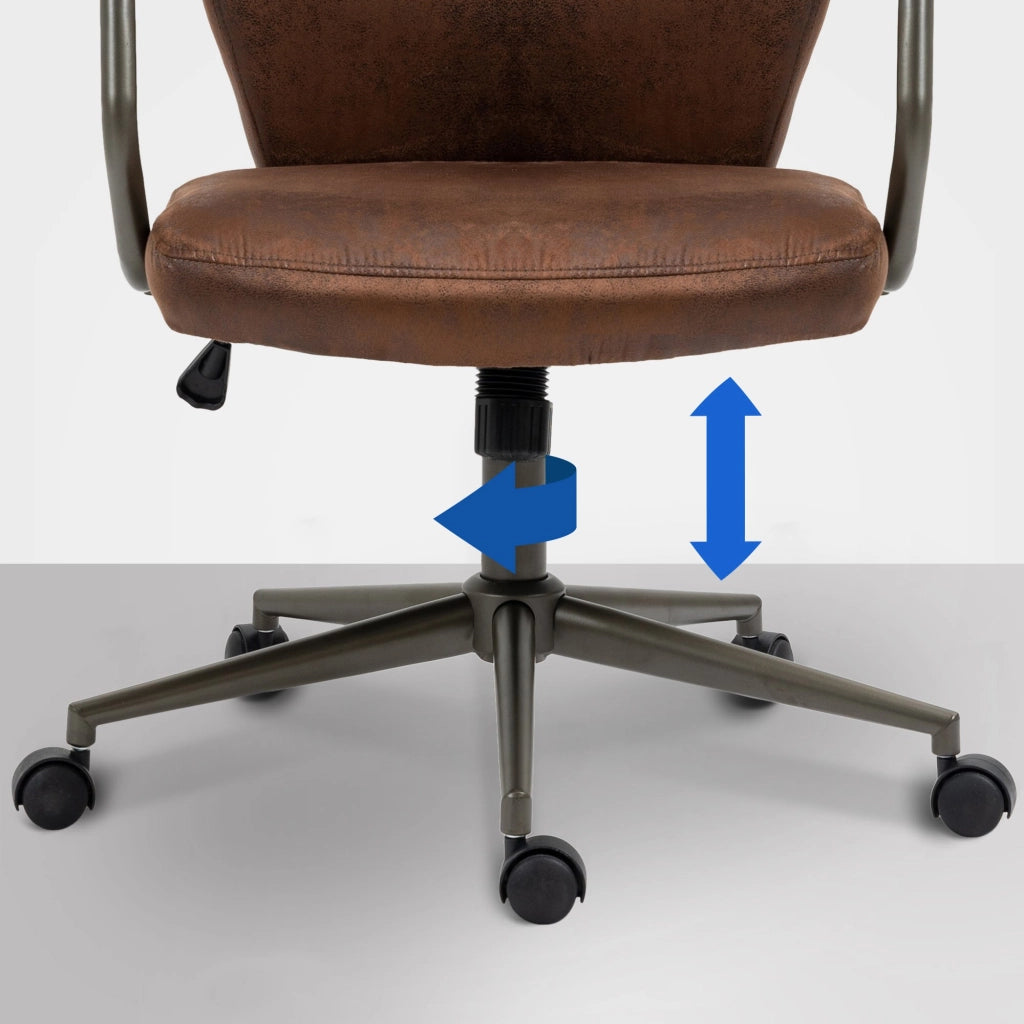 Sedia da ufficio Pocatello Industrial Loft Stile antico cognac