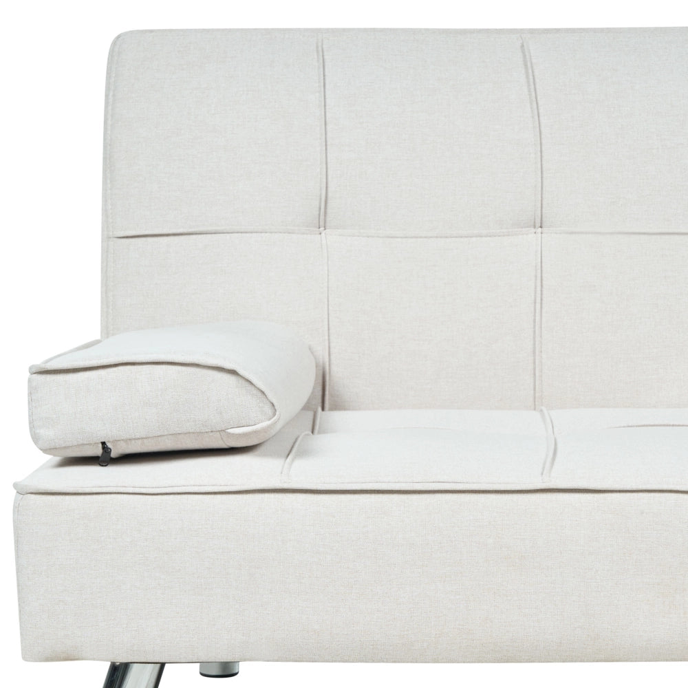 Divano letto a 3 posti moderno in tessuto di colore beige salotto elegante stile moderno
