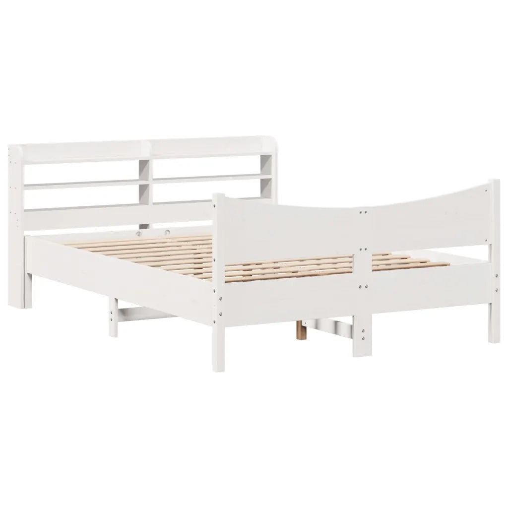 vidaXL Giroletto con Testiera Bianco 120x200 cm Legno Massello di Pino