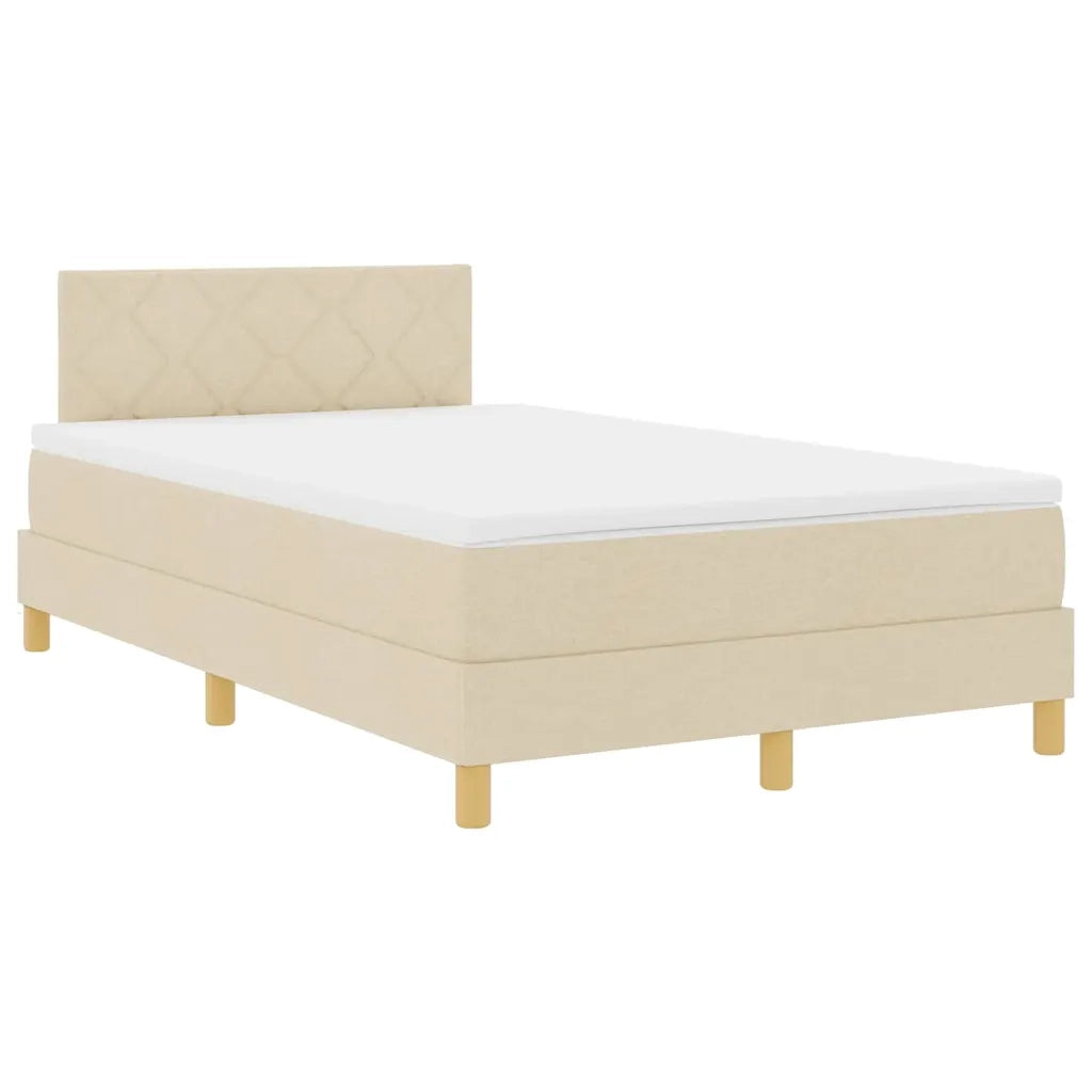 Letto a molle con cuscino Crema 120 x 190 cm Tessuto 3338984