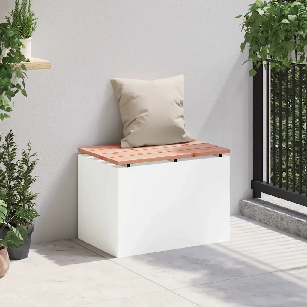 Panchina da giardino Bianco 60 x 40 x 43 cm Acciaio