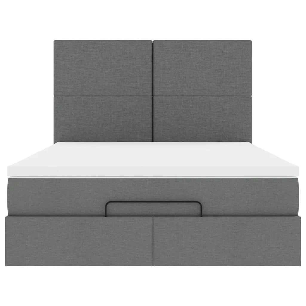 Struttura Letto Pouf con Materasso 140x190 cm in Tessuto 3313921