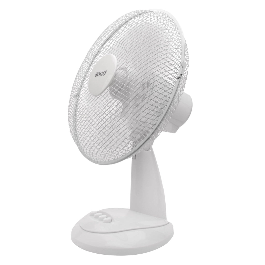 Ventilatore da tavolo oscillante 12 pollici, 3 velocità regolabili, inclinazione verticale 35W casa ufficio - SOGO