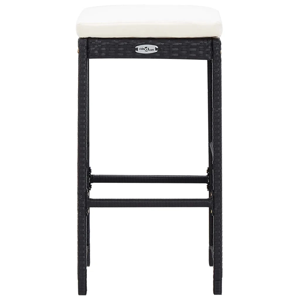 Set Bar da Giardino 9 z pz in Polyrattan Nero 49569