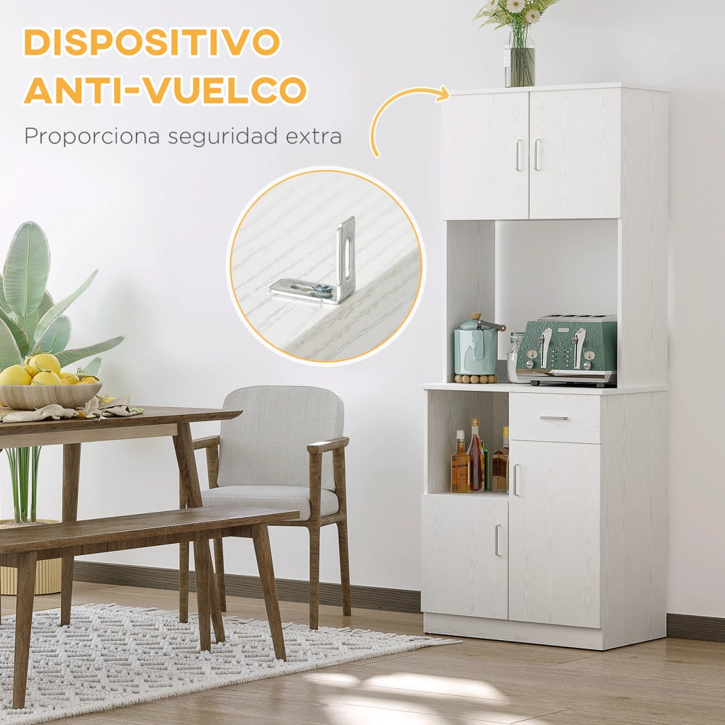 Armadio da Cucina ¨C zephmum ¨C Bianco 71x41x178 cm con Cassetto e Ripiano