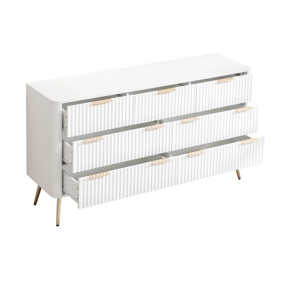 Cassettiera 7 Cassetti ¨C MINIMAL ¨C Bianco, MDF, Metallo, Moderno