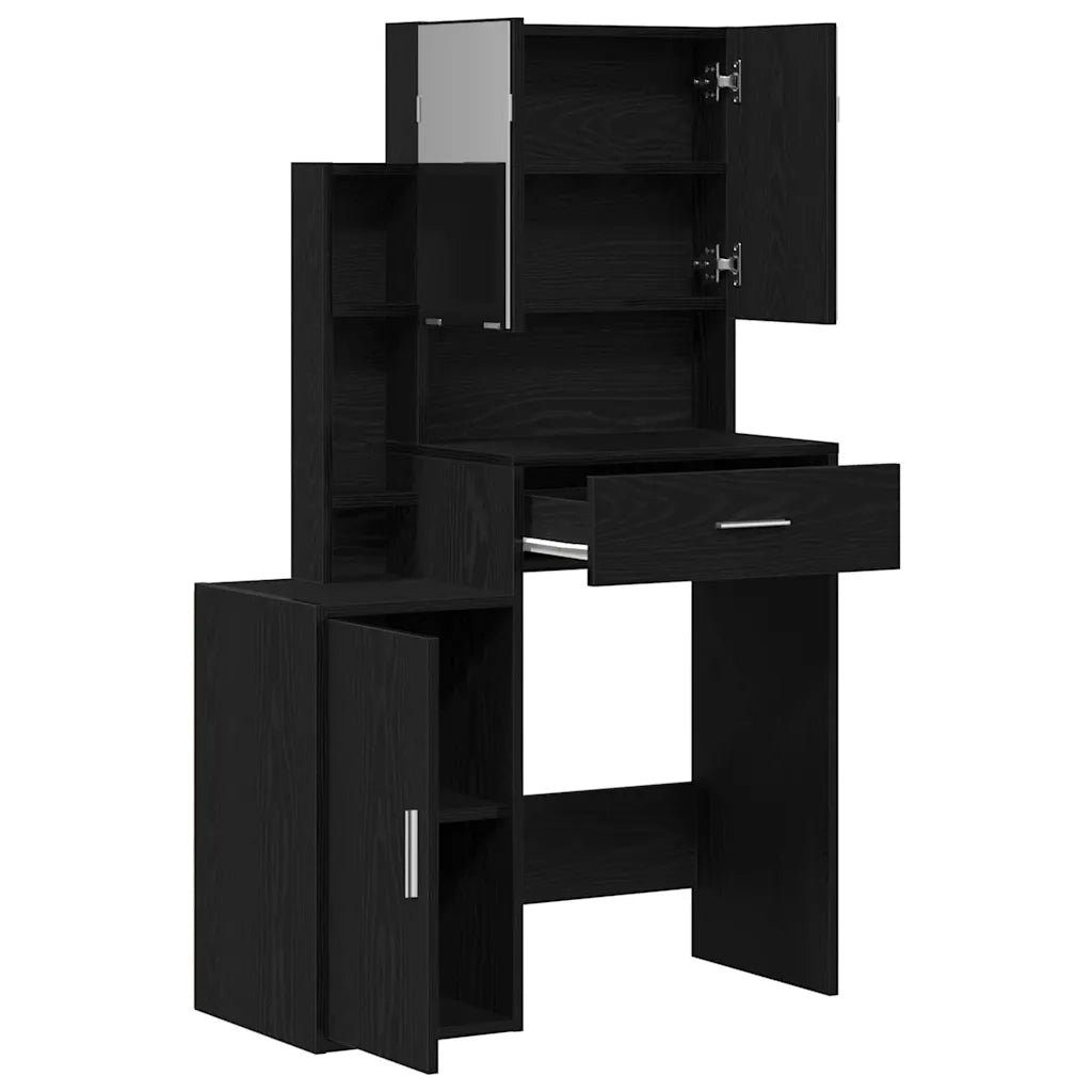 Tavolo da Trucco Rovere Nero 80 x 35 x 132 cm Legno multistrato 868882
