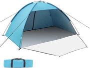 Tenda per famiglie con protezione UV 50+ XXL - Porta anteriore e posteriore - Protezione visiva - Ventilazione - Paravento - Ombreggiamento - Tenda per spiaggia - Tenda da giardino - Piccola confezione - Tenda per spiaggia