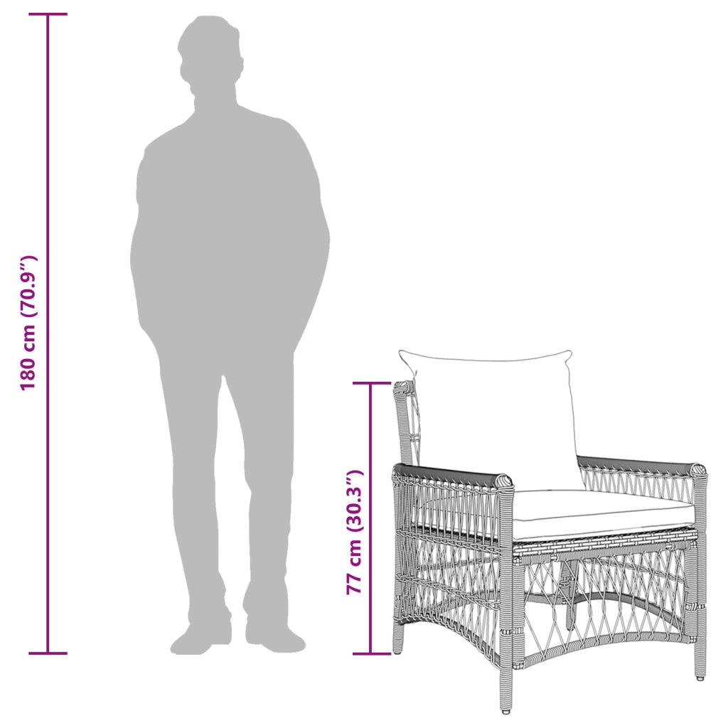 Sedia da Giardino Grigio polyrattan 42006224