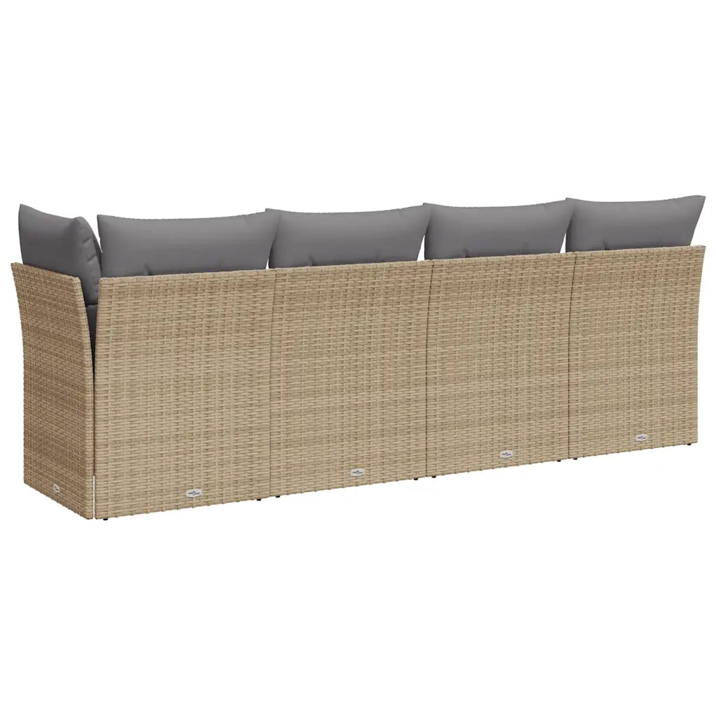 Divano da Giardino con Cuscini a 4 Posti-Sofa da Giardino-Divano da esterno Beige in Polyrattan 886957