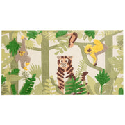 Tappeto per aree multicolore con stampa della giungla 80 x 150 cm, per la stanza dei bambini.