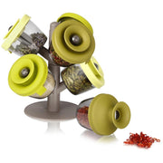 Trade Shop - Contenitore Porta Spezie Organizer 6 Barattoli Pop Up Spice Rack Albero Vita -