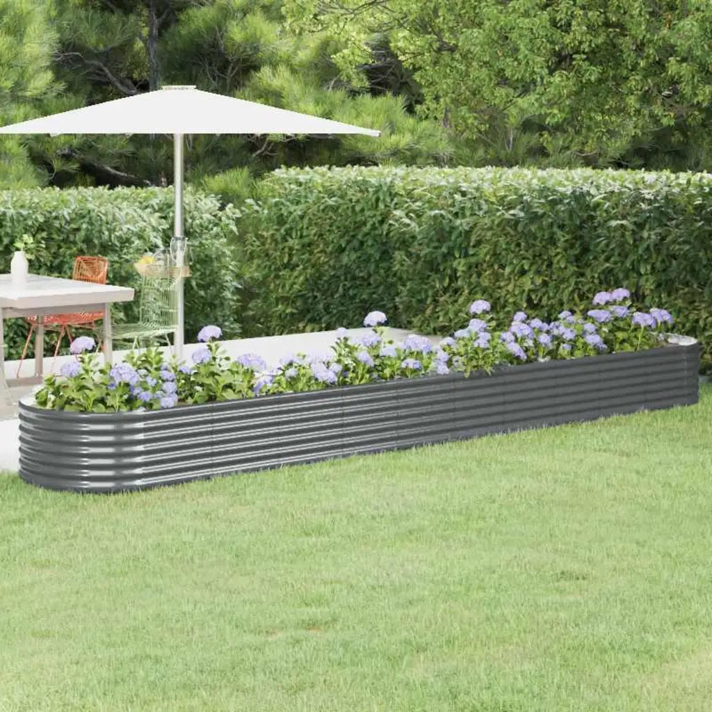 Letto da Giardino in Acciaio a Polvere 440x80x36 cm Antracite