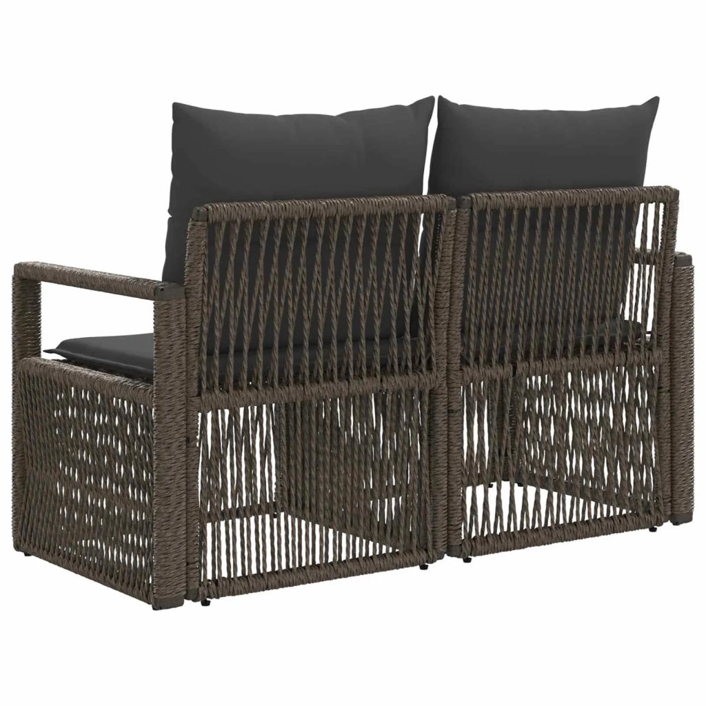 Divano da giardino 2-Numero di posti Grigio polyrattan 42026705