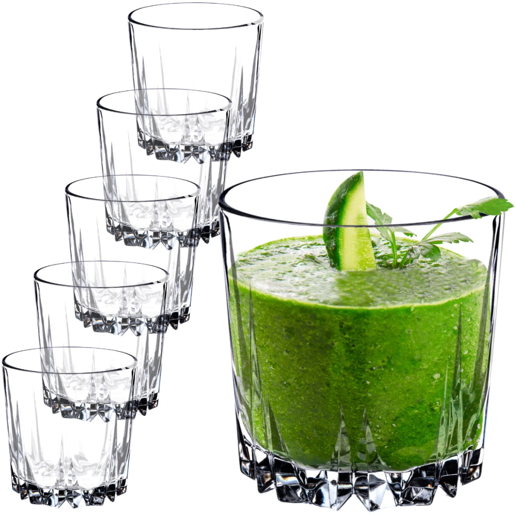 Bicchieri KADAX per bevande, whisky, succhi di frutta, set da 6 bicchieri, 300 ml