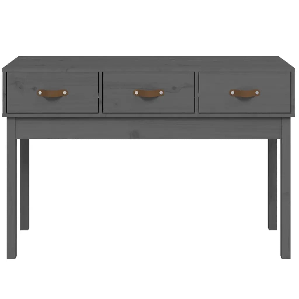 Tavolo Consolle Grigio 114x40x75 cm in Legno Massello di Pino 821756