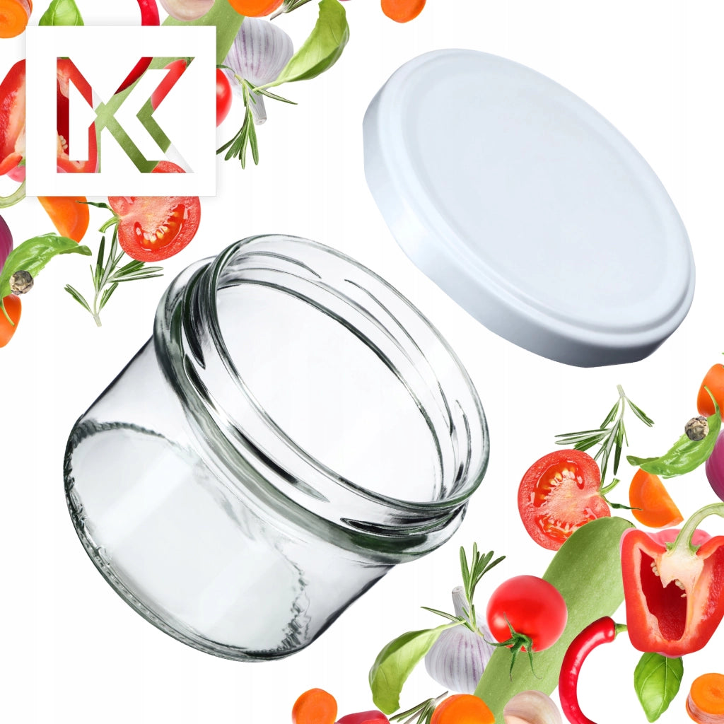 KADAX 10 barattoli di vetro da 235 ml per conserve, coperchi di patè di marmellata Fi82