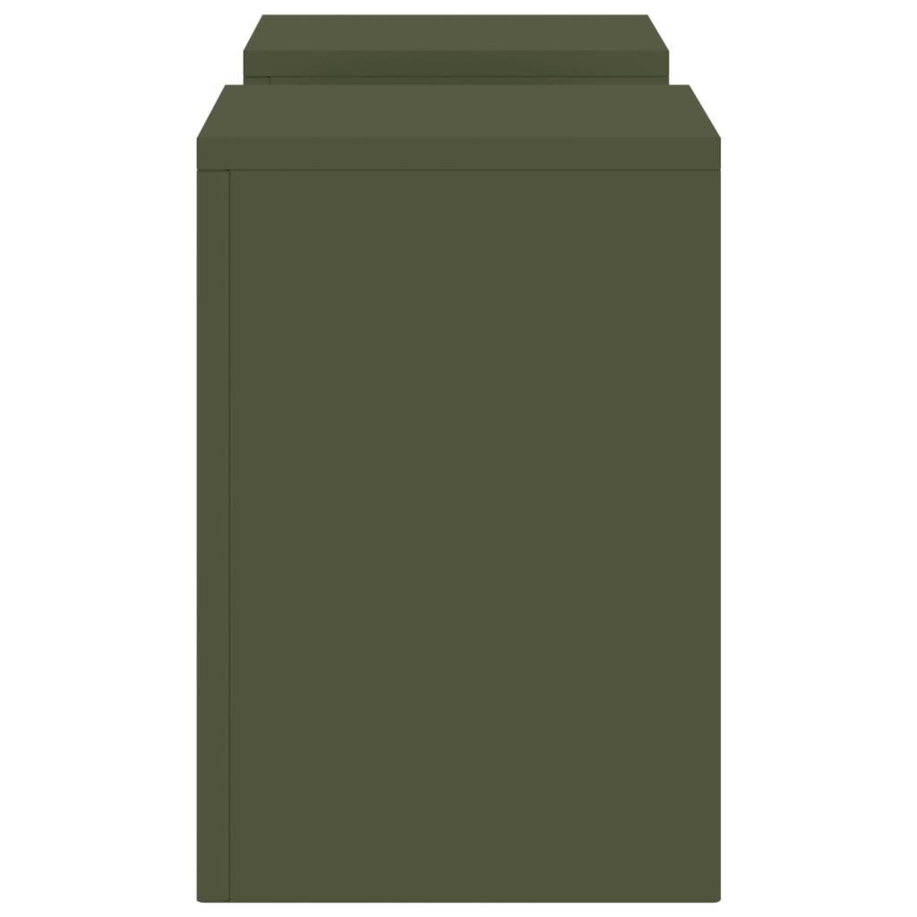 Supporti per Piante da Esterno Pilastro 2 pcs Verde Oliva 24x24x35 cm Acciaio