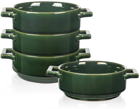 Set di ciotole per zuppa - 24 oz - adatte per zuppe dense - set da 4 - porcellana