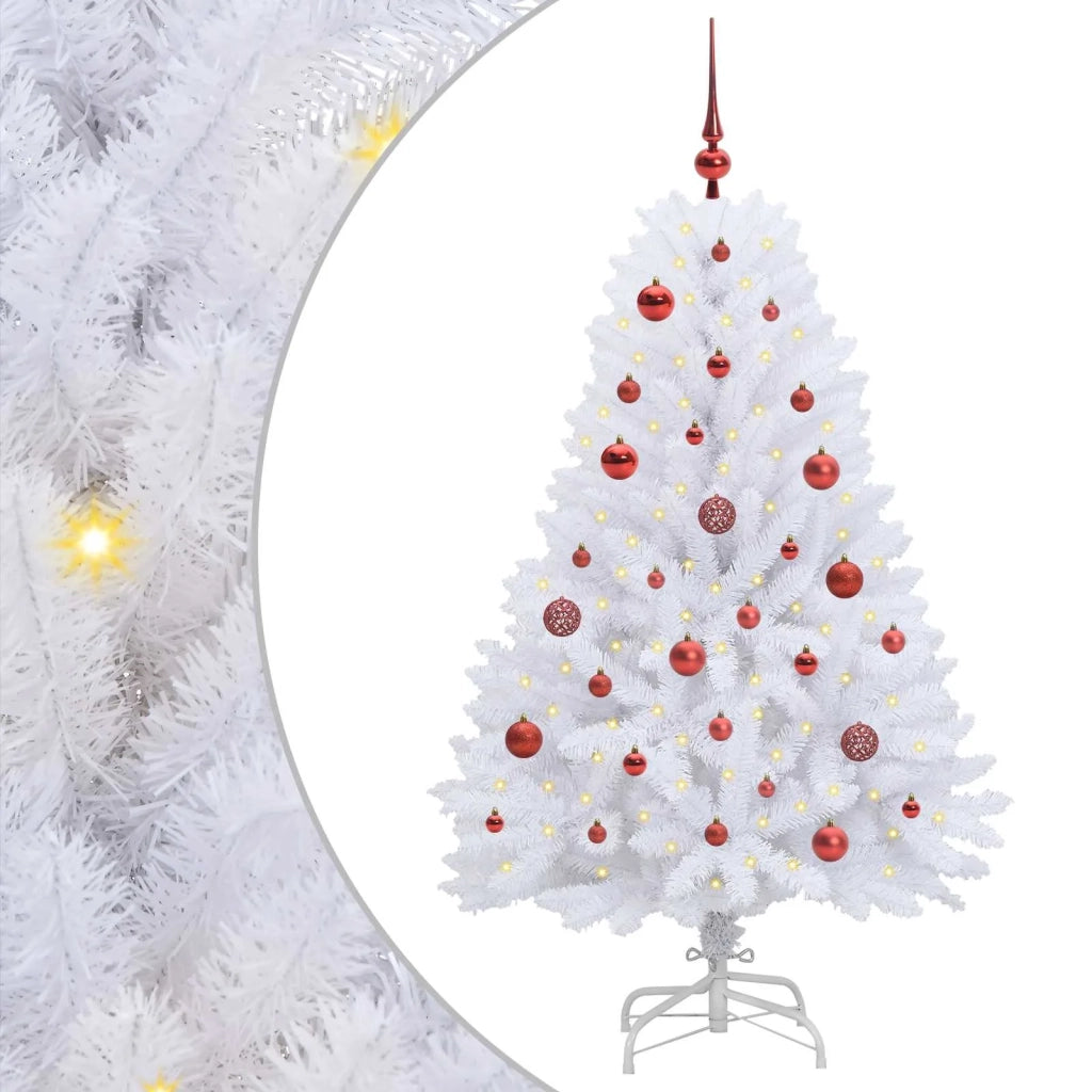 Albero di Natale Artificiale con Rami Pieghevoli Bianco 150 cm