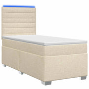 Letto box spring con materasso Crema 90 x 190 cm Tessuto 3454759