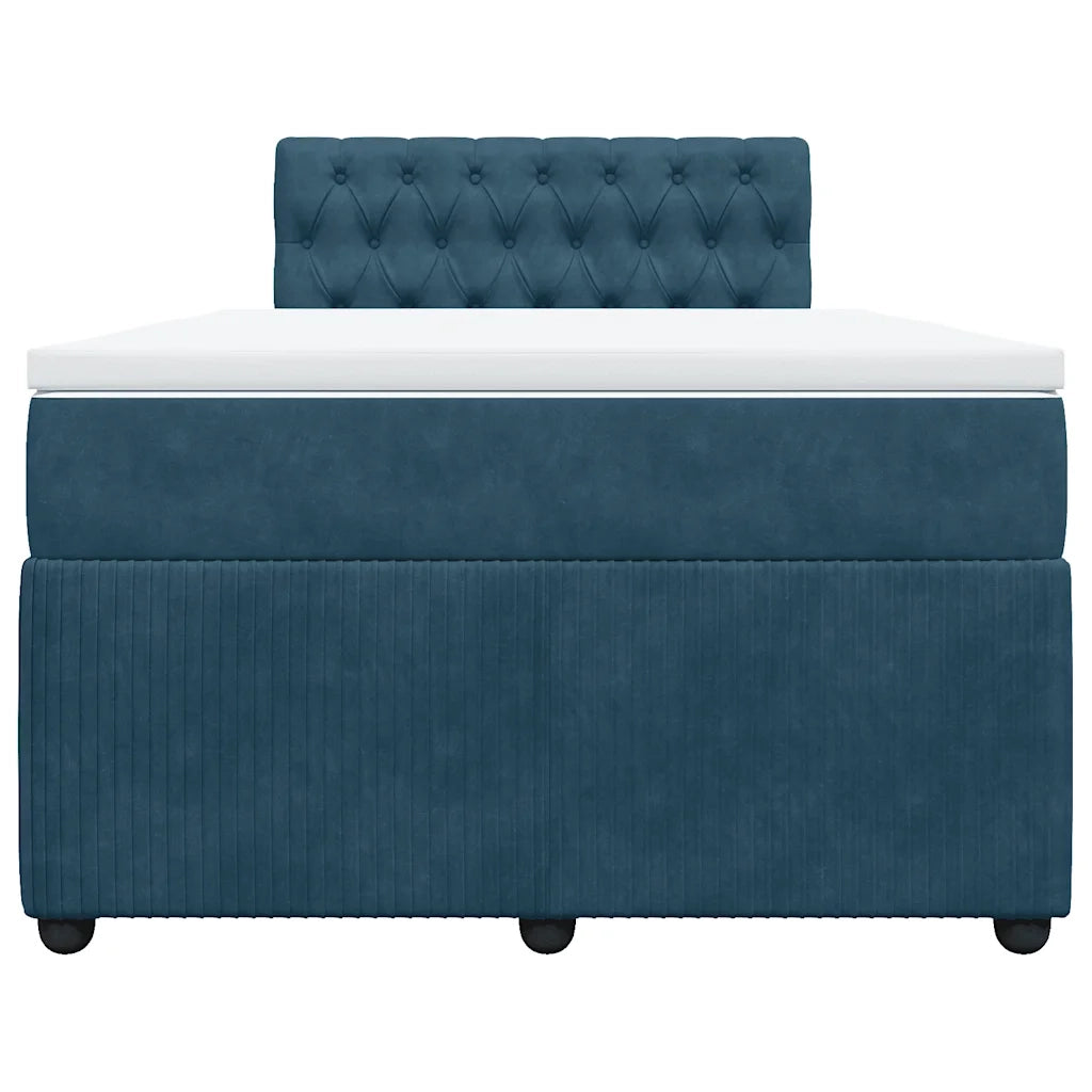 Giroletto a Molle con Materasso Blu 120x190 cm in Velluto 3287696
