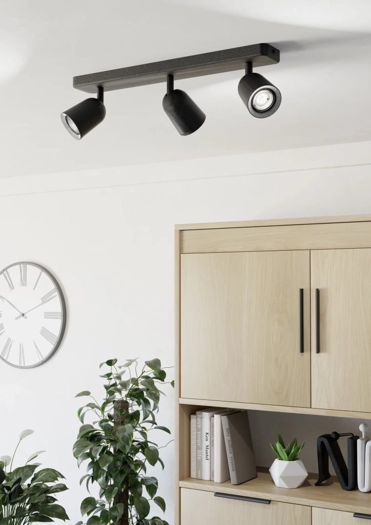 Faretti E Spot Moderno Camaldoli Acciaio Nero 3 Luci Gu10 Ip20
