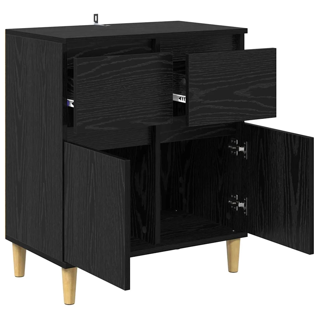 Credenza-Buffet-Armadio da cucina Rovere Nero 60 x 35 x 70 cm Legno multistrato 725470