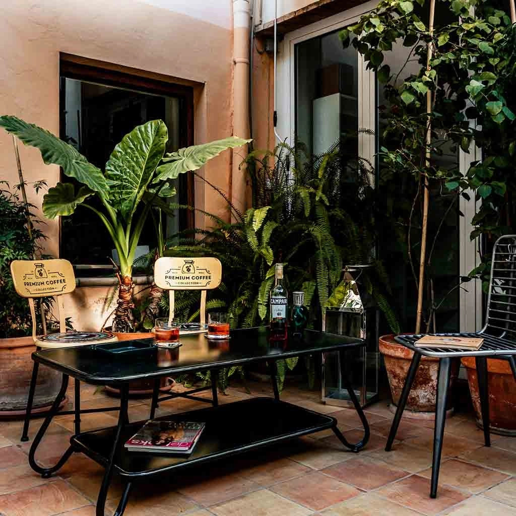 Tavolino in metallo nero 120x60x46,5h