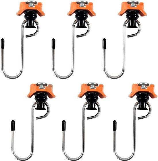 Pacchetto di 6 binari di fissaggio, binari da parete, ganci per binari da parete, accessori per binari da parete, acciaio inossidabile, accessori per binari da parete per l'appeso di oggetti fino a 50 kg