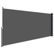 Paravento Laterale Doppio Retrattile 3 x 1.4 m, in Alluminio e Poliestere Anti-UV ad Alta Densità 180 g/m², Grigio Scuro