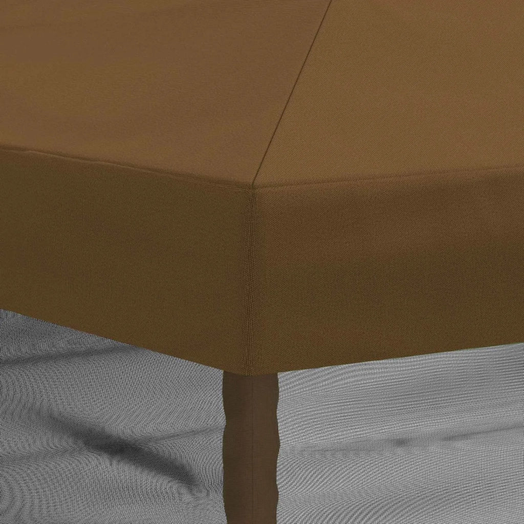 Copertura Gazebo con Pareti Laterali 6 x 3 m Tortora Poliestere 900415