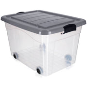 Contenitore per giocattoli KADAX, grande scatola con ruote, in plastica, grande 60 litri