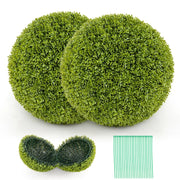 Set di 2 sfere topiarie in bosso artificiale da 50cm, Sfere topiarie protettive dal sole per giardino e ingresso-Piante artificiali