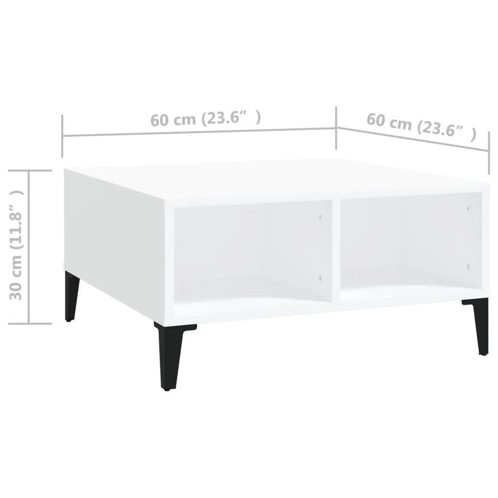 Tavolino da Salotto Bianco 60x60x30 cm in Truciolato cod mxl 8793