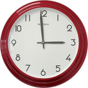 Orologio da Parete in Metallo Tondo Rosso 37 cm