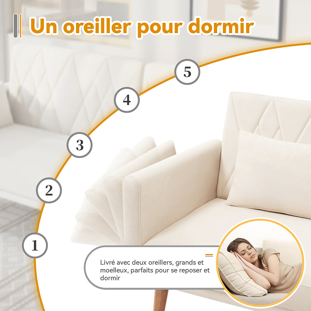 Divano convertibile - Xylo - velluto, per home theater/soggiorno