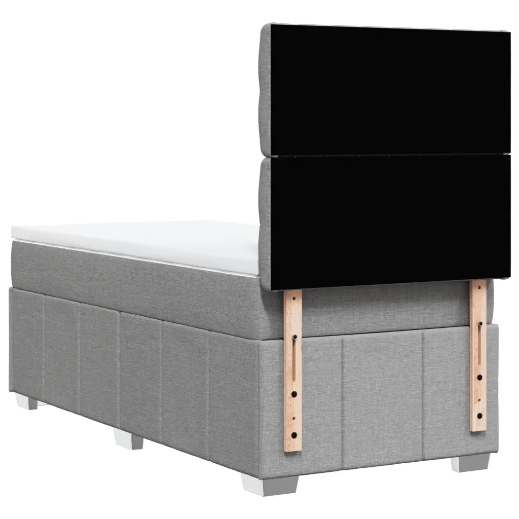 Giroletto a Molle con Materasso Grigio Chiaro100x200 cm Tessuto 3293886