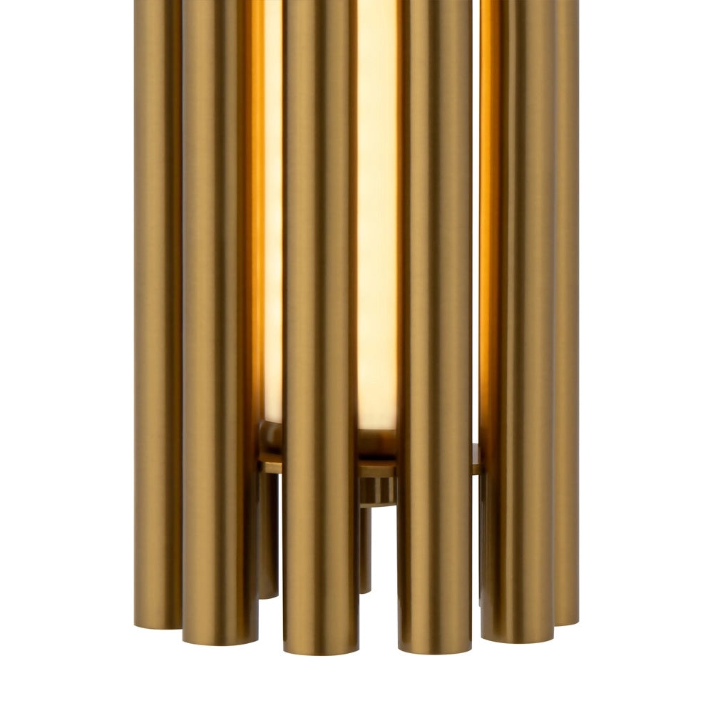 Sospensione Contemporanea Sonata Led Alluminio Ottone Diffusore In Vetro Oro