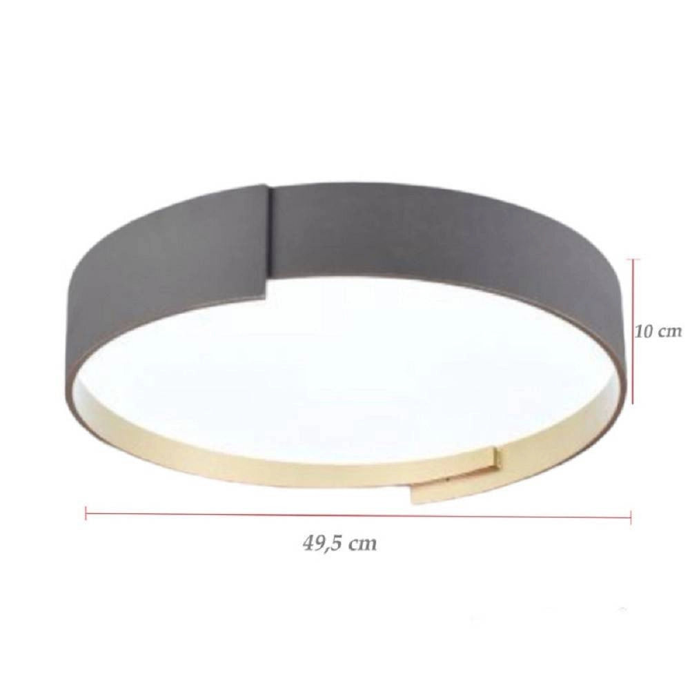 Trade Shop - Plafoniera Led Grigio 46 W Moderno Soffitto Rotonda Luce 4000k 3000k 6500k C49-g -