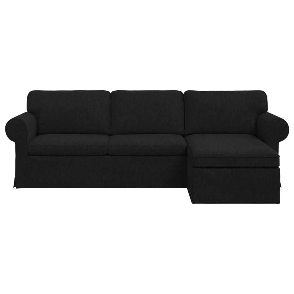 Divano Nero 245 x 138 x 80 cm Tessuto 42024343