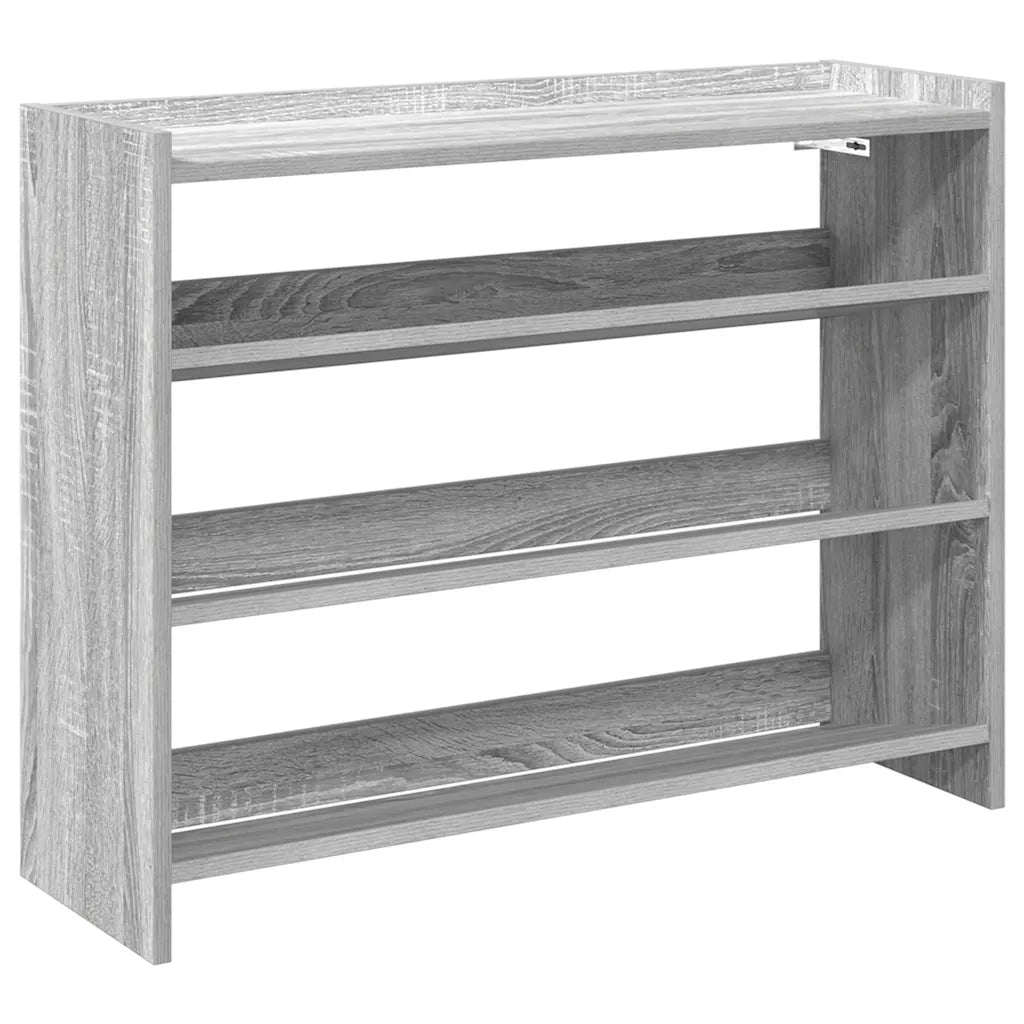 Scarpiera-Scaffale per scarpe Grigio Sonoma 80x25x62 cm in Legno Multistrato