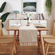 Tavolo da pranzo in lino ruvido con spazzole - 33x275cm - Lino rustico giunto - Stile rurale tavolo da pranzo decorativo - Adatto per uso interno ed esterno - Dimensioni: 33x275cm